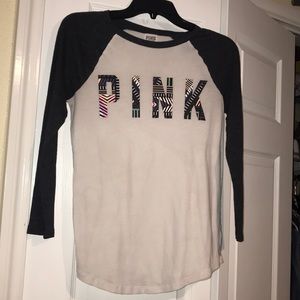 Victoria secret PINK quarter sleeve graphic tee